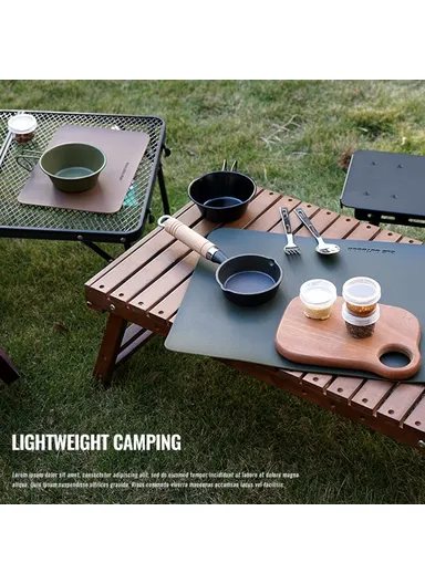 Outdoor Camping Table PU Leather Mat Anti-dirt Picnic Tablecloth - Beige
