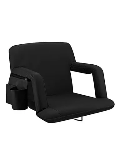 Heated Stadium Seat Foldable Bleacher Chair 6 Reclining Positions Back &amp; Arm Support Thick Cushion for Outdoors Picnic Camping Sports