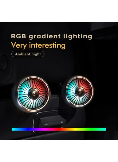 Car Backseat Electric Fan for Rear Seat Passenger with 3 Speed Modes + RGB Light for Vehicles SUV Truck - Black
