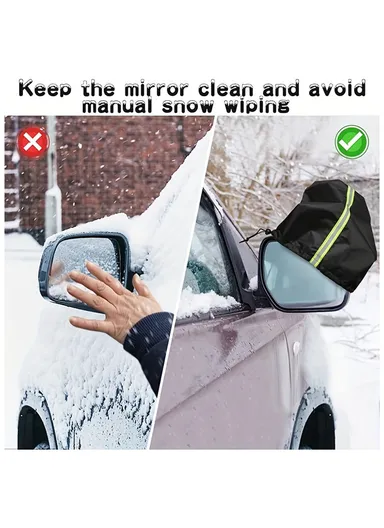 1 Pair 600D Oxford Cloth Car Rearview Mirror Cover Thickened Rainproof Snow-Proof Cover