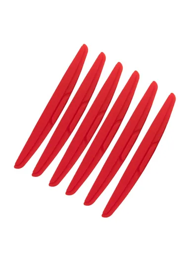 6-Pcs Universal Multi-Uses Car Anti-Collision Silicone Strips 7755 (L14.8 x W1.6 x T0.8)cm - Red