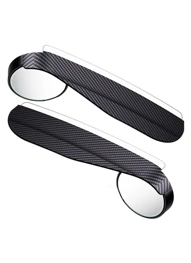 2-Pcs 360 Degree Car Blind Spot Mirror, Adjustable Rear View Mirror with Rain Shield (L17 x W5.5)cm