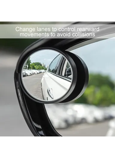 2-Pcs 360 Degree Car Blind Spot Mirror, Adjustable Rear View Mirror with Rain Shield (L17 x W5.5)cm