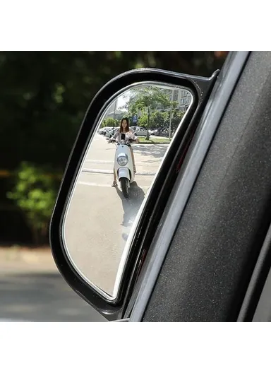 Car Side Wide Angle Blind Spot Mirror, Exterior Rearview Mirror for Rear Seat Passengers (L12.6 x W4.7)cm