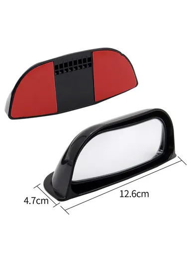 Car Side Wide Angle Blind Spot Mirror, Exterior Rearview Mirror for Rear Seat Passengers (L12.6 x W4.7)cm