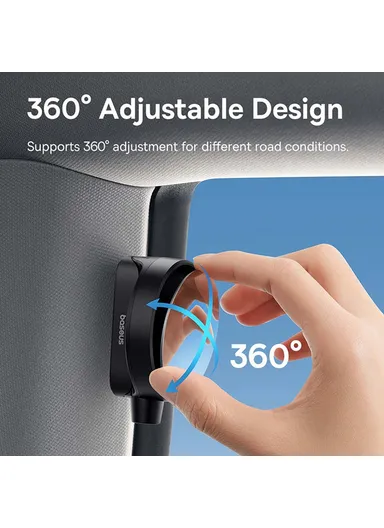 1-Pc SafeRide Series Backseat Rearview Mirror with Safety Hammer Wide Viewing Angle Rear View Mirror - Black