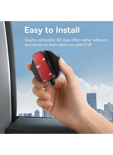 1-Pc SafeRide Series Backseat Rearview Mirror with Safety Hammer Wide Viewing Angle Rear View Mirror - Black