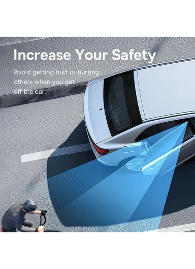 1-Pc SafeRide Series Backseat Rearview Mirror with Safety Hammer Wide Viewing Angle Rear View Mirror - Black