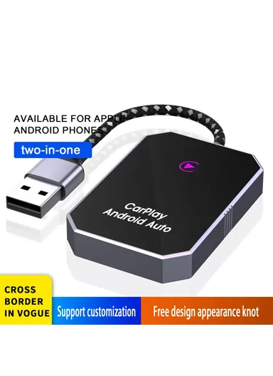 BY960H 2 in 1 Wireless CarPlay Android Auto Adapter Dongle Converts Factory Wired CarPlay to Wireless