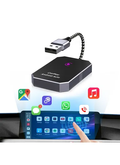 BY960H 2 in 1 Wireless CarPlay Android Auto Adapter Dongle Converts Factory Wired CarPlay to Wireless