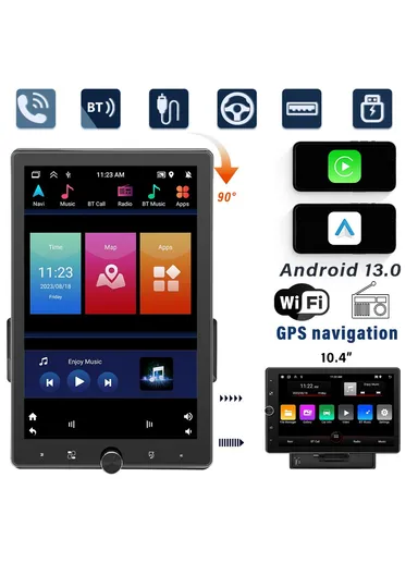 10.4-Inch Carplay with Backup Camera Android 13 Touchscreen Car Radio with FM, Wifi &amp; Mirror Link 1531A
