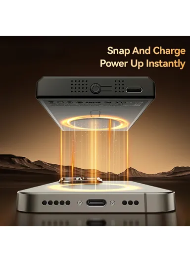 10000mAh 20W Fast Charging Magnetic Power Bank, Portable Wireless Charger Power Bank (L10.8 x W6.6 x H1.3)cm 
