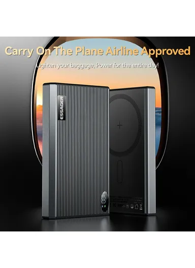 10000mAh 20W Fast Charging Magnetic Power Bank, Portable Wireless Charger Power Bank (L10.8 x W6.6 x H1.3)cm 