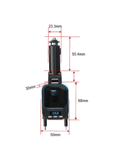 Car Bluetooth-compatible MP3 Transmitter 96W Fast Charger with Retractable Type C + iP Cables BC97