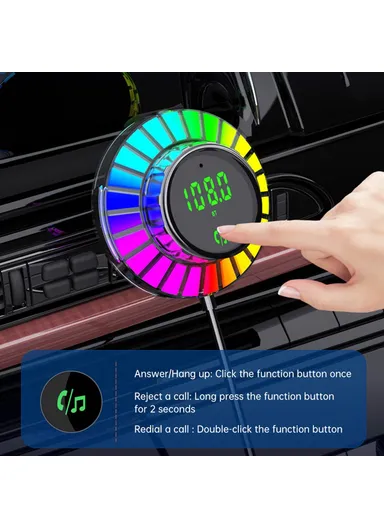 1.5m Spring Wire Bluetooth-compatible Receiver, MP3 Player Cigarette Lighter Car Charger with Light BC96 