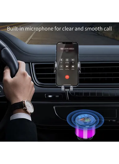 PD 30W + QC 18W Fast Charging Charger with Ambient Light, Car FM MP3 Player Bluetooth-compatible Transmitter BC90 