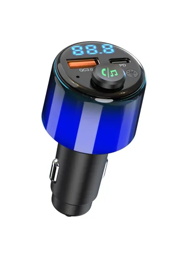 PD 30W + QC 18W Fast Charging Charger with Ambient Light, Car FM MP3 Player Bluetooth-compatible Transmitter BC90 