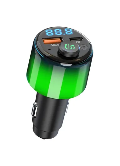 PD 30W + QC 18W Fast Charging Charger with Ambient Light, Car FM MP3 Player Bluetooth-compatible Transmitter BC90 
