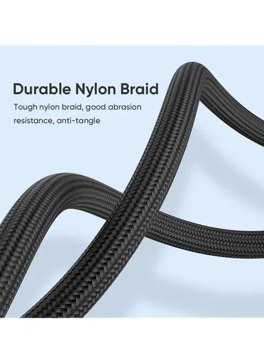 2m 3-in-1 Magnetic Charging Cable, 540 Degree Rotation USB-C Data &amp; Charging Cord E7 - Black