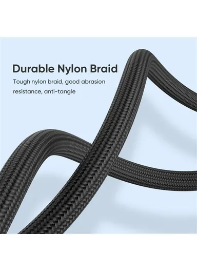 1m 3-in-1 Magnetic Charging Cable, 540 Degree Rotation USB-C Data &amp; Charging Cord E7 - Black