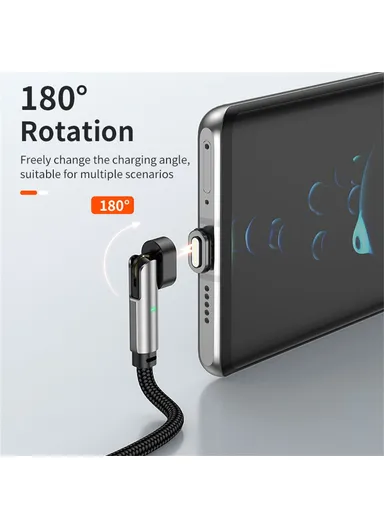 1m 3-in-1 Magnetic Charging Cable Type-C to PD 100W Type-C + 18W Micro + 27W 8 Pin Nylon Braided Cord