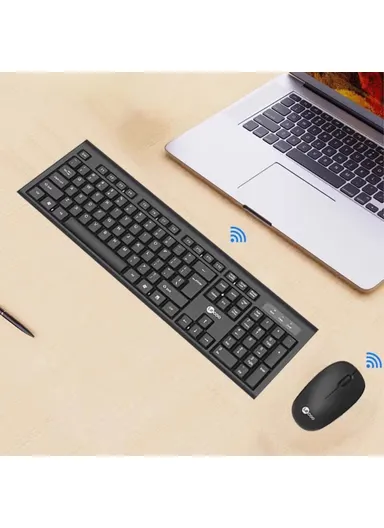 2.4G Wireless Keyboard &amp; Mouse Set with 104 Keys, Multi-Use Keyboard &amp; Mouse LECOO KW200 