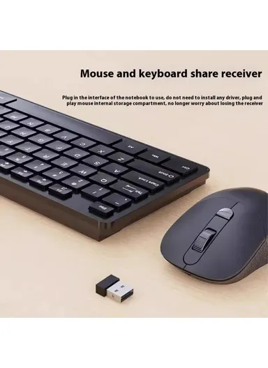 2.4G Wireless Keyboard &amp; Mouse Set with 104 Keys, Multi-Use Keyboard &amp; Mouse LECOO KW200 