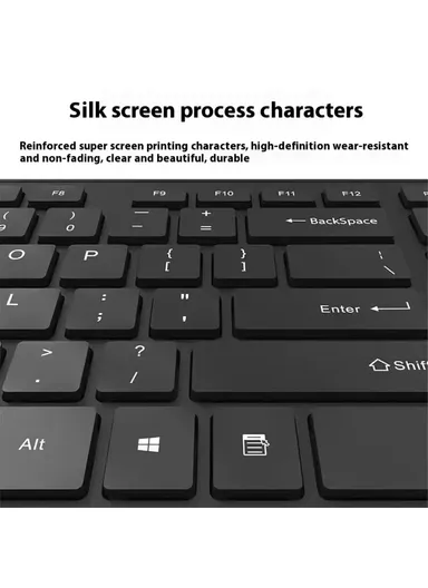 2.4G Wireless Keyboard &amp; Mouse Set with 104 Keys, Multi-Use Keyboard &amp; Mouse LECOO KW200 