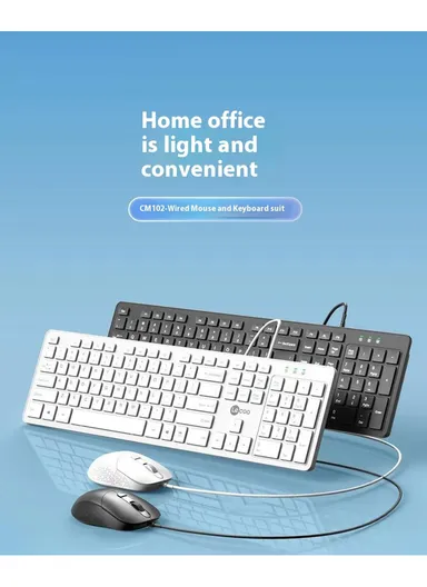 Wired USB Keyboard &amp; Mouse Combo Set, Multifunctional Keyboard &amp; Mouse LECOO CM102