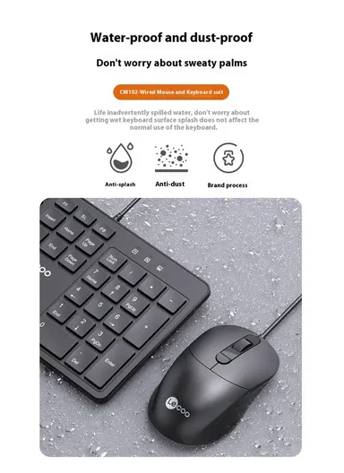 Wired USB Keyboard &amp; Mouse Combo Set, Multifunctional Keyboard &amp; Mouse LECOO CM102