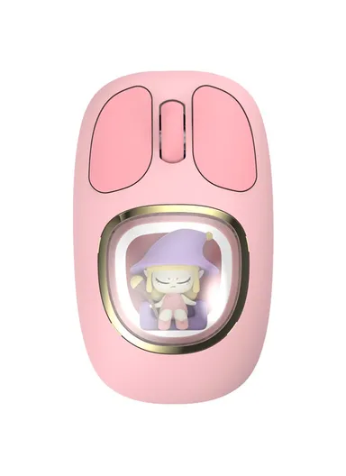 2.4g Bluetooth Compatible Mouse, 400mAh 1200DPI Multi-Use Wireless Cartoon Doll Mouse M94 - Pink