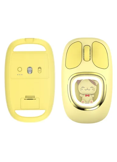 2.4g Bluetooth Compatible Mouse, 400mAh 1200DPI Multi-Use Wireless Cartoon Doll Mouse M94 - Pink