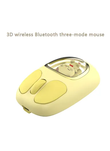 2.4g Bluetooth Compatible Mouse, 400mAh 1200DPI Multi-Use Wireless Cartoon Doll Mouse M94 - Pink