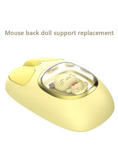 2.4g Bluetooth Compatible Mouse, 400mAh 1200DPI Multi-Use Wireless Cartoon Doll Mouse M94 - Pink