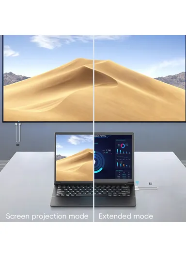 1080P Point to Point HDMI Transmitter + Receiver WiFi Transfer Adapter Cable CS6 - Black