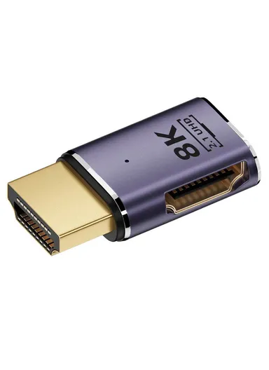 HDMI Male to HDMI 2.1 Female Converter for TV Projector Laptop PC, Supporting 8K UHD Video HDTV Extension Adapter HD-011-A8K03