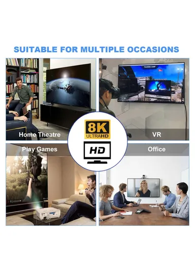 HDMI Male to HDMI 2.1 Female Converter for TV Projector Laptop PC, Supporting 8K UHD Video HDTV Extension Adapter HD-011-A8K03