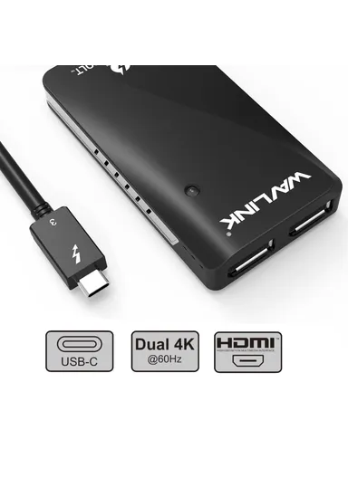 Thunderbolt 3 Splitter Adapter Type-C Thunderbolt 3 to Dual HDMI Multi-Screen Extender WL-UTA01H