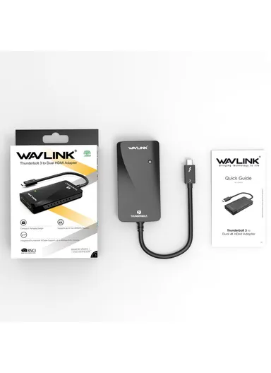 Thunderbolt 3 Splitter Adapter Type-C Thunderbolt 3 to Dual HDMI Multi-Screen Extender WL-UTA01H