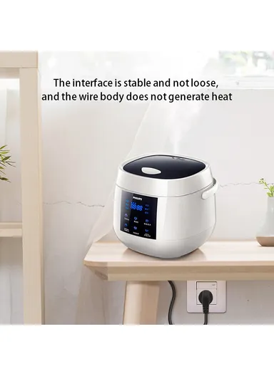 1.5m 3*0.75 SQMM Pure Copper Core EU Plug Power Cable for Monitor / Kettle 3 Square Pins Power Adapter