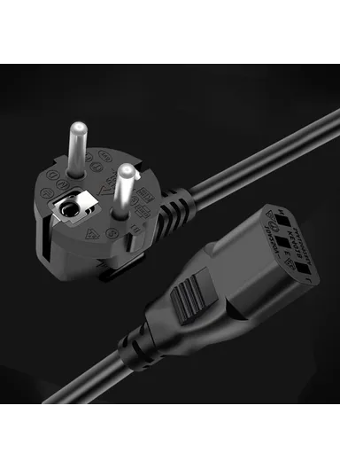 1.5m 3*0.75 SQMM Pure Copper Core EU Plug Power Cable for Monitor / Kettle 3 Square Pins Power Adapter