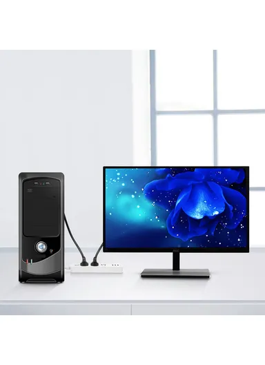 1m 3*0.75 SQMM EU Plug Power Cable for Monitor / Kettle 3 Square Pins Power Adapter