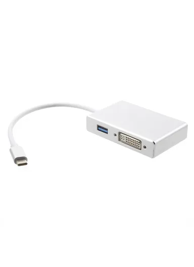 Type-C to HDMI + VGA + DVI + USB3.0 4-in-1 Adapter Type-C Hub 