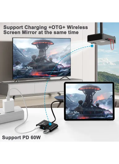 HD Wireless Transmitter Receiver Screen Mirror Projection Adapter THT-020-8+