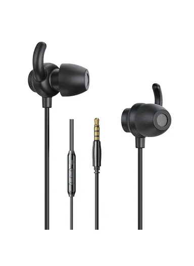1.2m Kinkong Series Wired Earphones, Multi-use Sleep, Music, Calls In-Ear Headphones YB07 - 3.5mm Plug / Black