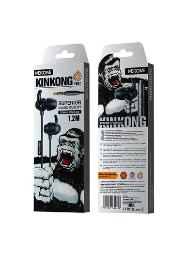 1.2m Kinkong Series Wired Earphones, Multi-use Sleep, Music, Calls In-Ear Headphones YB07 - 3.5mm Plug / Black