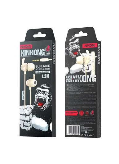 1.2m Kinkong Series Wired Earphones, Multi-use Sleep, Music, Calls In-Ear Headphones YB07 - 3.5mm Plug / Beige