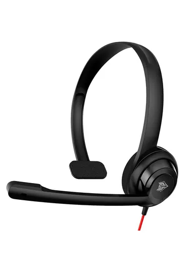 Single Ear USB Wired Headphone, Lightweight Office Calls Headset HW02U - Black 