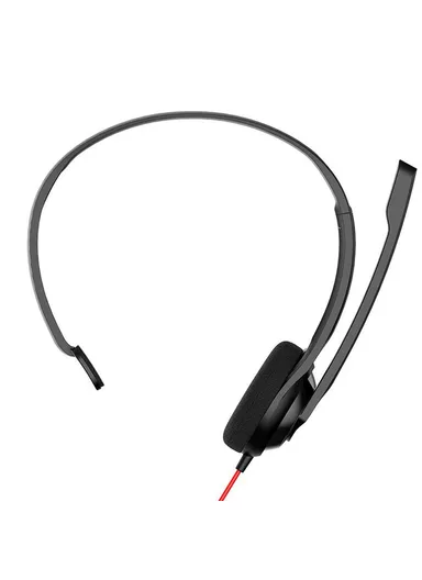 Single Ear USB Wired Headphone, Lightweight Office Calls Headset HW02U - Black 