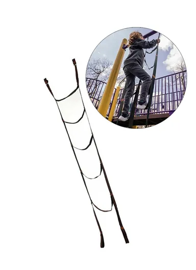 200kg Load Outdoor Climbing Ladder, High Strength Polyester Webbing Rope Ladder Single Row Climbing Ladder (L210 x W35)cm